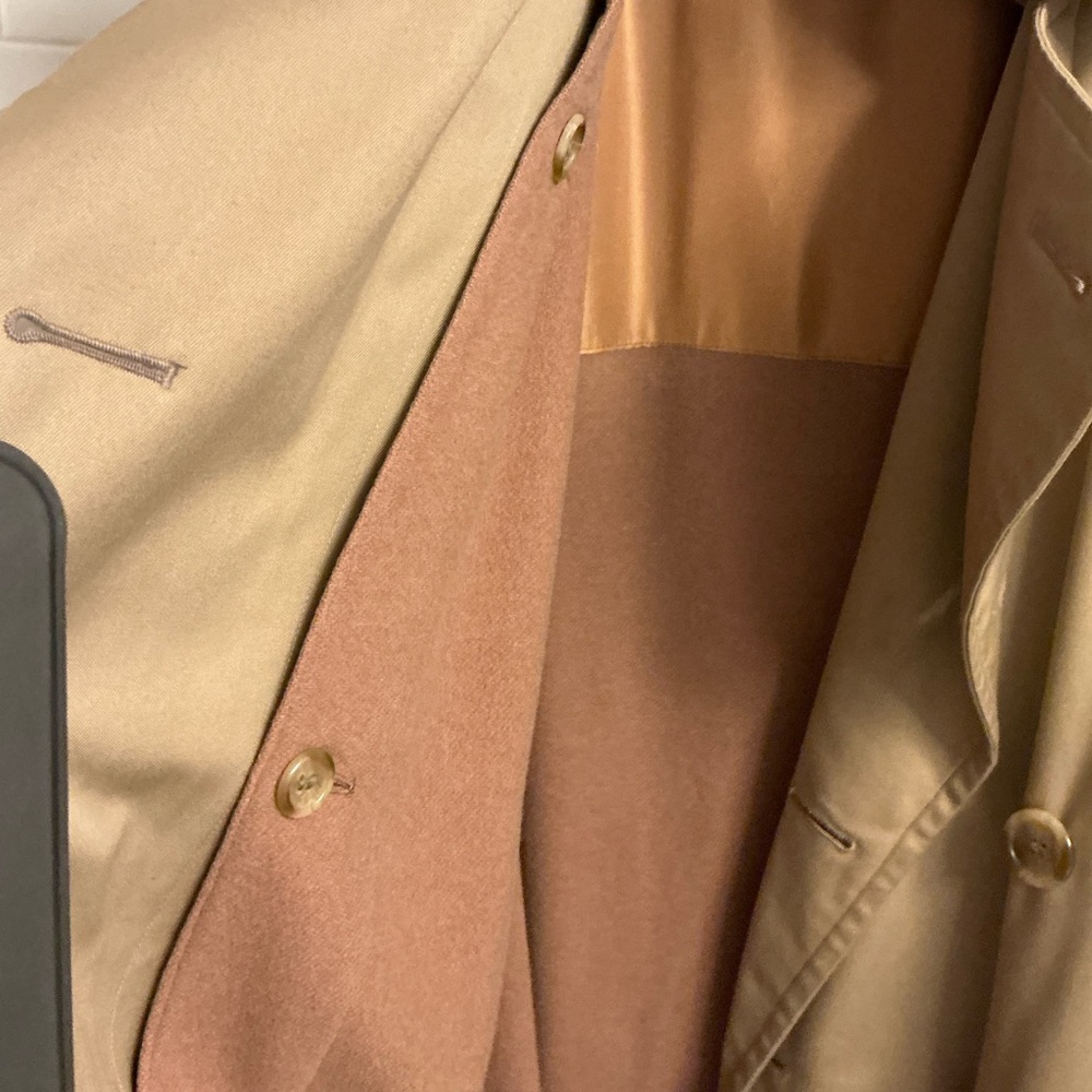 Burberry Tan and Brown Raincoat